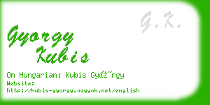 gyorgy kubis business card